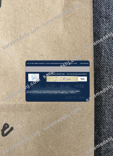 Angola Finibanco Angola S.A. visa card photolook back